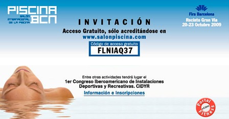 Invitación Gratuita para acceder al Salon de la Piscina. Ahórrate los 15 euros de la entrada